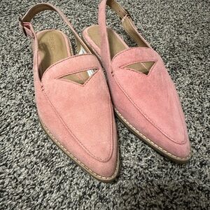 NEW Sperry Pink Suede Pointed Slingback Mules Size 6